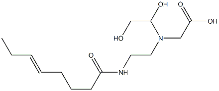 N-(1,2-Dihydroxyethyl)-N-[2-(5-octenoylamino)ethyl]aminoacetic acid 구조식 이미지