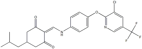 2-(((4-(3-Chloro-5-(trifluoromethyl)(2-pyridyloxy))phenyl)amino)methylene)-5-(2-methylpropyl)cyclohexane-1,3-dione Structure