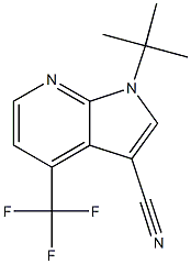 1-(tert-Butyl)-4-(trifluoromethyl)-1H-pyrrolo-[2,3-b]pyridine-3-carbonitrile 구조식 이미지