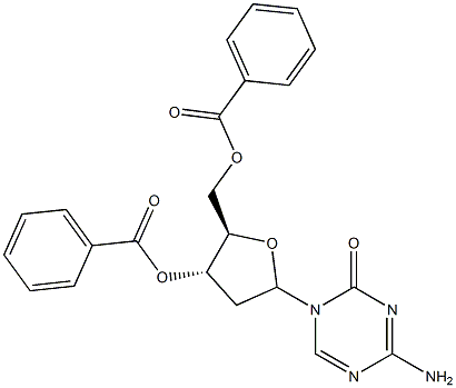 4-amino-1-((4S,5R)-4-benzoyloxy-5-(benzoyloxymethyl)tetrahydrofuran-2-yl)-1,3,5-triazin-2(1H)-one 구조식 이미지