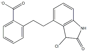 2-(3-Chloro-2-oxindol-4yl)ethyl benzoate 구조식 이미지