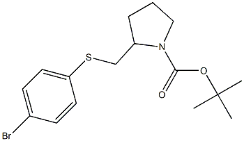 2-(4-Bromo-phenylsulfanylmethyl)-pyrrolidine-1-carboxylic acid tert-butyl ester 구조식 이미지