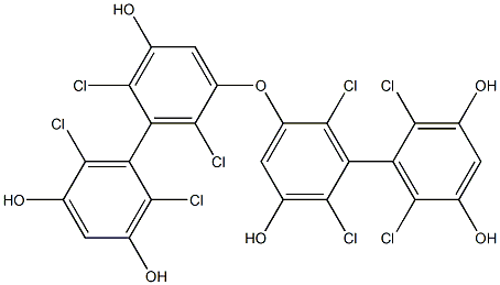 2,2',6,6'-Tetrachloro-3,3'-dihydroxy-5,5'-dihydroxy-biphenyl ether 구조식 이미지