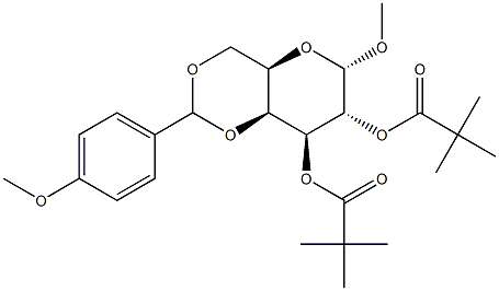 Methyl 4,6-O-(4-methoxybenzylidene)-2,3-di-O-pivaloyl-a-D-galactopyranoside 구조식 이미지