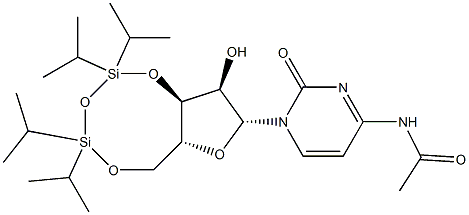 N4-Acetyl-3',5'-O-(1,1,3,3-tetraisopropyl-1,3-disiloxanediyl)cytidine 구조식 이미지