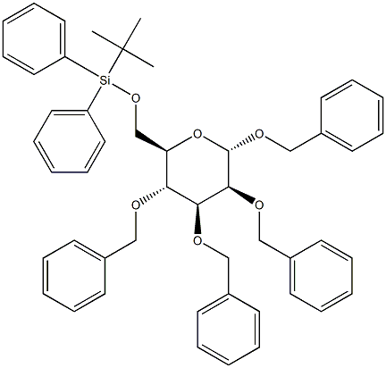 1,2,3,4-Tetra-O-benzyl-6-O-tert-butyldiphenylsilyl-a-D-mannopyranose 구조식 이미지