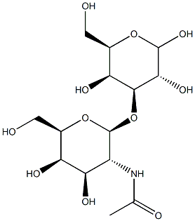 3-O-(2-Acetamido-2-deoxy-b-D-galactopyranosyl)-D-galactopyranose 구조식 이미지