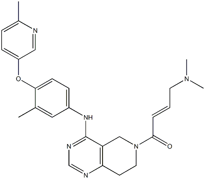 (E)-4-(dimethylamino)-1-(4-((3-methyl-4-((6-methylpyridin-3-yl)oxy)phenyl)amino)-7,8-dihydropyrido[4,3-d]pyrimidin-6(5H)-yl)but-2-en-1-one Structure