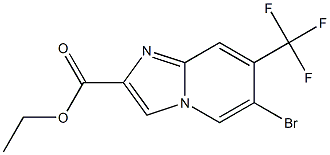 6-Bromo-7-trifluoromethyl-imidazo[1,2-a]pyridine-2-carboxylic acid ethyl ester 구조식 이미지