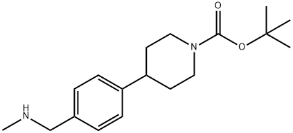 tert-Butyl 4-(4-((methylamino)methyl)phenyl)piperidine-1-carboxylate 구조식 이미지