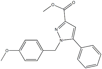 Methyl 1-(4-methoxybenzyl)-5-phenyl-1H-pyrazole-3-carboxylate 구조식 이미지