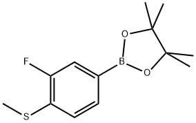 3-Fluoro-4-(methylthio)phenylboronic acid pinacol ester 구조식 이미지