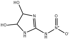 2-(Nitroimino)-4,5-imidazolidinediol 구조식 이미지