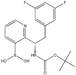 (S)-(2-(1-((tert-butoxycarbonyl)amino)-2-(3,5-difluorophenyl)ethyl)pyridin-3-yl)boronic acid Structure