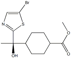 (1r,4r)-methyl 4-(1-(5-bromothiazol-2-yl)-1-hydroxyethyl)cyclohexanecarboxylate Structure