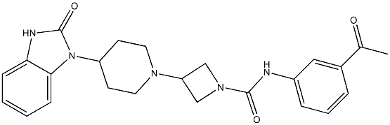 N-(3-ACETYLPHENYL)-3-[4-(2-OXO-2,3-DIHYDRO-1H-BENZIMIDAZOL-1-YL)PIPERIDIN-1-YL]AZETIDINE-1-CARBOXAMIDE Structure