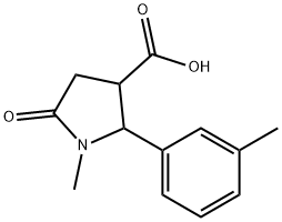 1-Methyl-5-oxo-2-m-tolyl-pyrrolidine-3-carboxylic acid 구조식 이미지