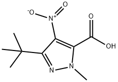 1H-Pyrazole-5-carboxylic acid, 3-(1,1-dimethylethyl)-1-methyl-4-nitro- 구조식 이미지