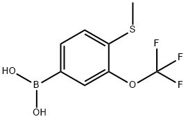 Boronic acid, B-[4-(methylthio)-3-(trifluoromethoxy)phenyl]- Structure