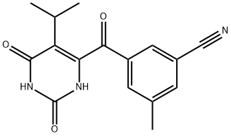 Benzonitrile, 3-methyl-5-[[1,2,3,6-tetrahydro-5-(1-methylethyl)-2,6-dioxo-4-pyrimidinyl]carbonyl]- Structure