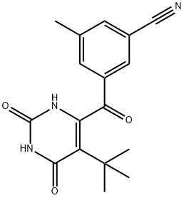 Benzonitrile, 3-[[5-(1,1-dimethylethyl)-1,2,3,6-tetrahydro-2,6-dioxo-4-pyrimidinyl]carbonyl]-5-methyl- Structure