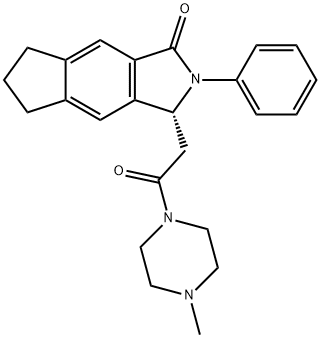 Cyclopent[f]isoindol-1(2H)-one, 3,5,6,7-tetrahydro-3-[2-(4-methyl-1-piperazinyl)-2-oxoethyl]-2-phenyl-, (3R)- Structure