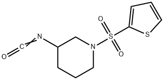3-Isocyanato-1-(thiophene-2-sulfonyl)piperidine 구조식 이미지