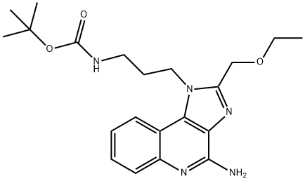 Carbamic acid, N-[3-[4-amino-2-(ethoxymethyl)-1H-imidazo[4,5-c]quinolin-1-yl]propyl]-, 1,1-dimethylethyl ester Structure