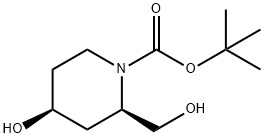 1-N-BOC-(2R,4S)-4-HYDROXY-2-(HYDROXYMETHYL) PIPERIDINE Structure