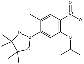 1,3,2-Dioxaborolane, 4,4,5,5-tetramethyl-2-[2-methyl-5-(1-methylethoxy)-4-nitrophenyl]- Structure