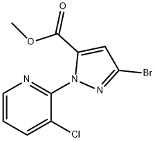 1H-Pyrazole-5-carboxylic acid, 3-bromo-1-(3-chloro-2-pyridinyl)-, methyl ester 구조식 이미지