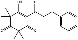 4-Cyclohexene-1,3-dione, 5-hydroxy-2,2,6,6-tetramethyl-4-(1-oxo-3-phenylpropyl)- Structure