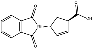 2-Cyclopentene-1-carboxylic acid, 4-(1,3-dihydro-1,3-dioxo-2H-isoindol-2-yl)-, (1R-trans)- (9CI) 구조식 이미지