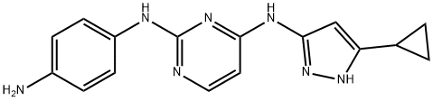 2,4-Pyrimidinediamine, N2-(4-aminophenyl)-N4-(5-cyclopropyl-1H-pyrazol-3-yl)- Structure