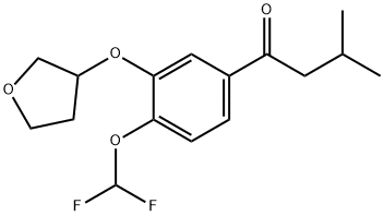 1-Butanone, 1-[4-(difluoromethoxy)-3-[(tetrahydro-3-furanyl)oxy]phenyl]-3-methyl- Structure