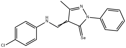 4-((4-CL-PHENYLAMINO)-METHYLENE)-5-METHYL-2-PHENYL-2,4-DIHYDRO-PYRAZOLE-3-SELONE 구조식 이미지