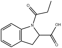 1H-Indole-2-carboxylic acid, 2,3-dihydro-1-(1-oxopropyl)- Structure