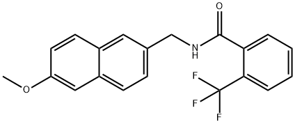 Benzamide, N-[(6-methoxy-2-naphthalenyl)methyl]-2-(trifluoromethyl)- Structure