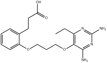 Benzenepropanoic acid, 2-[3-[(2,4-diamino-6-ethyl-5-pyrimidinyl)oxy]propoxy]- 구조식 이미지