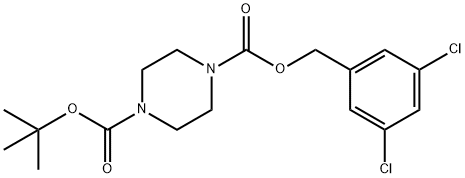 1,4-Piperazinedicarboxylic acid, 1-[(3,5-dichlorophenyl)methyl] 4-(1,1-dimethylethyl) ester 구조식 이미지