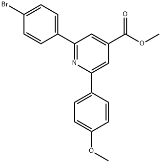 JR-9128, Methyl 2-(4-bromophenyl)-6-(4-methoxyphenyl)pyridine-4-carboxylate, 97% 구조식 이미지