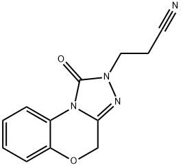 JRH-07201, 3-(2,4-Dihydro-1-oxo-1,2,4-triazolo(3,4-c)(1,4)-benzoxazin-2-yl)propionitrile, 97% 구조식 이미지