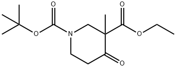 1,3-Piperidinedicarboxylic acid, 3-methyl-4-oxo-, 1-(1,1-dimethylethyl) 3-ethyl ester Structure