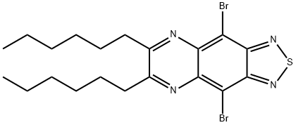 [1,2,5]Thiadiazolo[3,4-g]quinoxaline, 4,9-dibromo-6,7-dihexyl- Structure