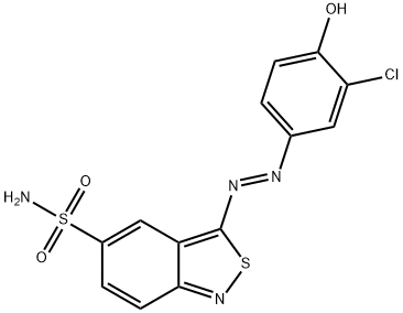 2,1-Benzisothiazole-5-sulfonamide, 3-[(1E)-2-(3-chloro-4-hydroxyphenyl)diazenyl]- Structure