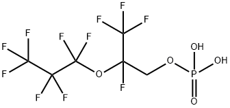 1-Propanol, 2,3,3,3-tetrafluoro-2-(1,1,2,2,3,3,3-heptafluoropropoxy)-, 1-(dihydrogen phosphate) Structure