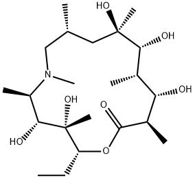 (2R,3S,4R,5R,8R,10R,11R,12S,13S,14R)-2-ethyl-3,4,10,11,13- pentahydroxy-3,5,6,8,10,12,14-heptamethyl-1-oxa-6- azacyclopentadecan-15-one Structure