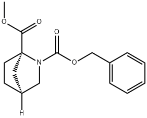 2-Azabicyclo[2.2.1]heptane-1,2-dicarboxylic acid, 1-methyl 2-(phenylmethyl) ester, (1R,4S)- Structure