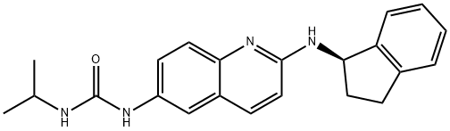 1-(2-{[(1R)-2,3-dihydro-1H-inden-1-yl]amino}quinolin-6-yl)-3-(propan-2-yl)urea Structure