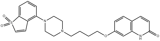 2(1H)-Quinolinone, 7-[4-[4-(1,1-dioxidobenzo[b]thien-4-yl)-1-piperazinyl]butoxy]- 구조식 이미지
